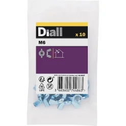 Écrous à oreilles en acier zingués ø 6 - 10 pièces^Diall New