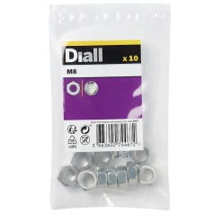 Écrous hexagonaux en acier inoxydable A2 ø 8 - 10 pièces-Diall Outlet