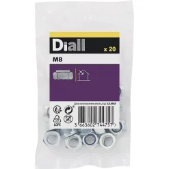 Écrous indessérables en acier zingué ø 8 - 20 pièces^Diall Clearance