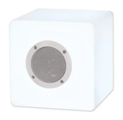 Cube décoratif avec Bluetooth 'Cube' en métal et plastique, avec changeur de couleur et LED intégrées-Näve Discount