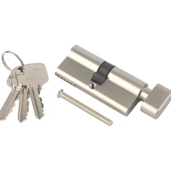 Cylindre à bouton laiton nickel satiné 30 x 30 mm-Smith & Locke Sale
