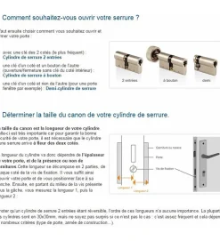 Cylindre de porte 30 x 60 mm debrayable avec 4 clés et carte de reproduction Barillet double entrée^Autres Discount