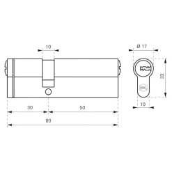 Cylindre de sécurité Smith & Locke 30 x 50mm^ Online