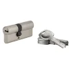 Cylindre de serrure à double entrée Tiger 6 Dynamic, 45x65mm, nickelé, anti-arrachement, anti-perçage, 5 clés -^SP Discount