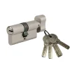 Cylindre de serrure à bouton 5G, 35Bx35mm, nickel, anti-arrachement, 5 clés --SP Best