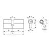 Cylindre de serrure double entrée Trafic 6, 30x40mm, anti-arrachement, anti-perçage, nickel, fonction urgence 5 clés --Thirard New