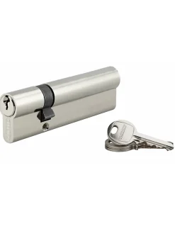 Cylindre de serrure double entrée SA, 30x80mm, anti-arrachement, nickel, 3 clés -^Thirard Best