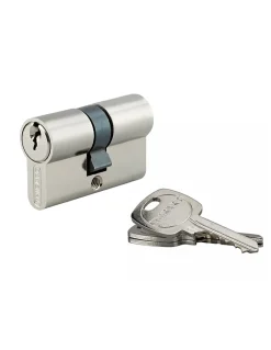 Cylindre de serrure, 27x27mm, anti-arrachement, nickel, 3 clés --Thirard Outlet