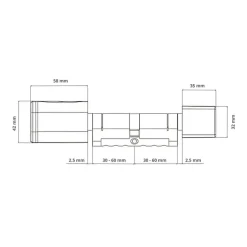 Cylindre électronique de serrure connecté -10 bio à empreinte digitale et badge rfid mifare-LOCKY Hot