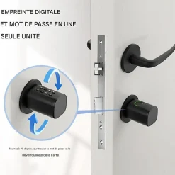 Cylindre Électronique de Serrure Connectée Ouverture Code, RFID & Smartphone-Automatisme Passion New