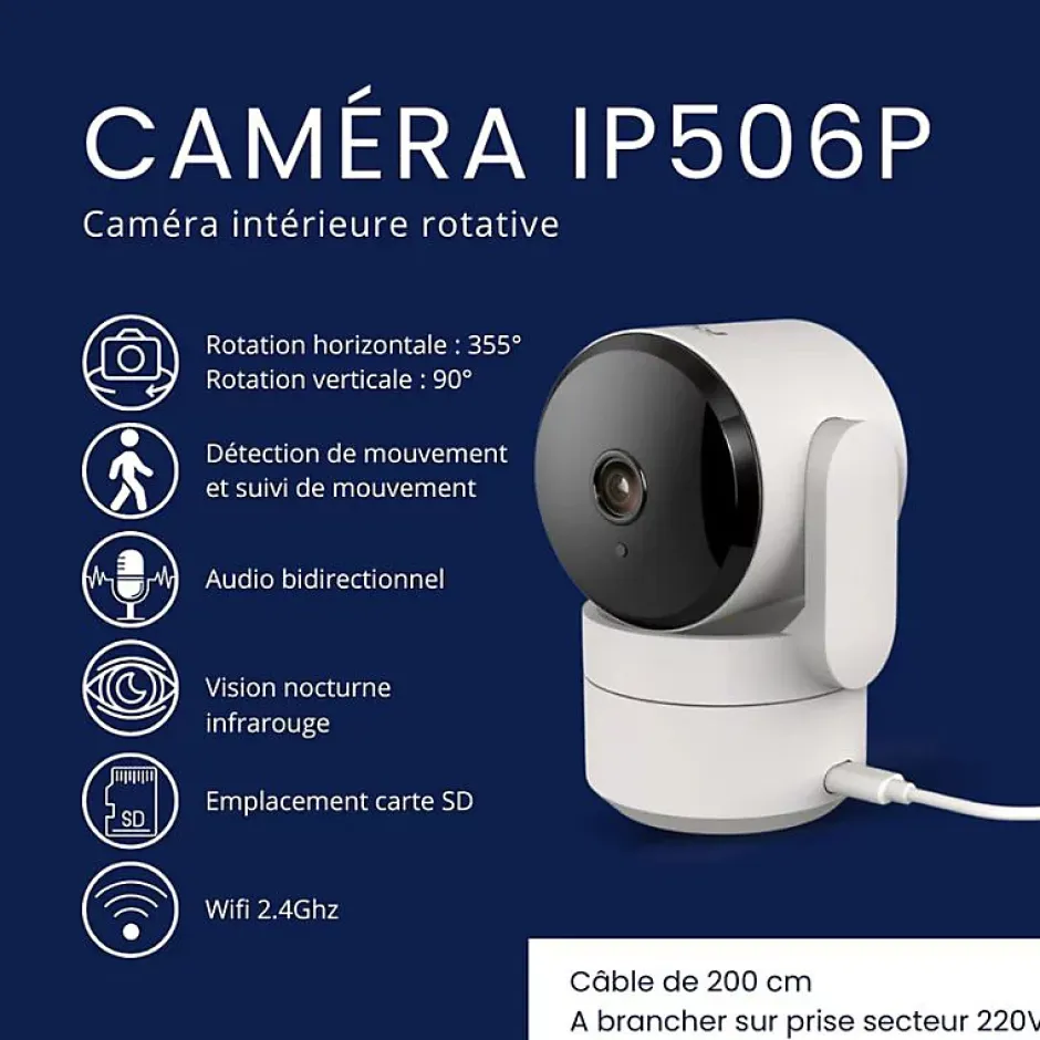 Alarme Maison Wifi Sans Fil Vigilia VIG501 - Kit Complet avec Caméra Full HD intérieur et 8 Accessoires^Daewoo Best