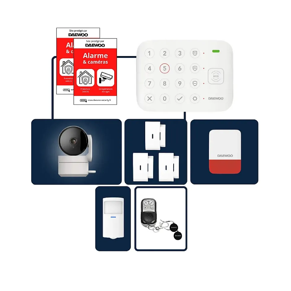 Alarme Maison Wifi Sans Fil Vigilia VIG501 - Kit Complet avec Caméra Full HD intérieur et 8 Accessoires^Daewoo Best
