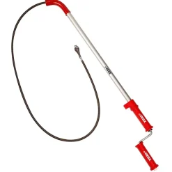 Déboucheur canne WC 160 cm - tête vrille, double spire acier, poignée plastique-Virax Outlet