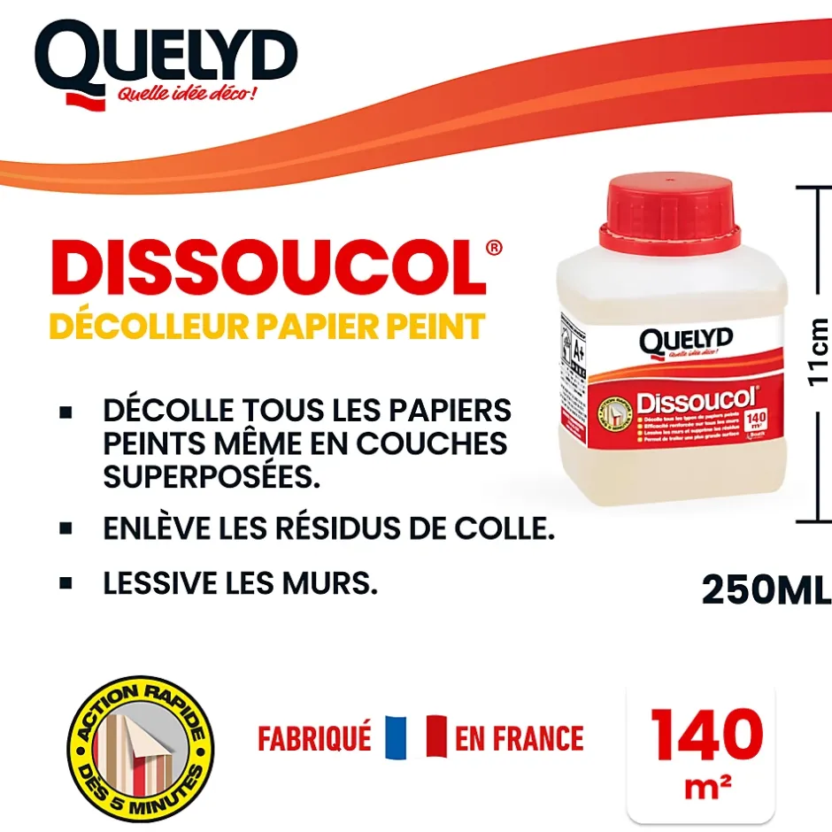 Décolleur de papier peint Dissoucol - surface de couverture 140 m² - contenance 0,25 L - 30611831^Quelyd Best