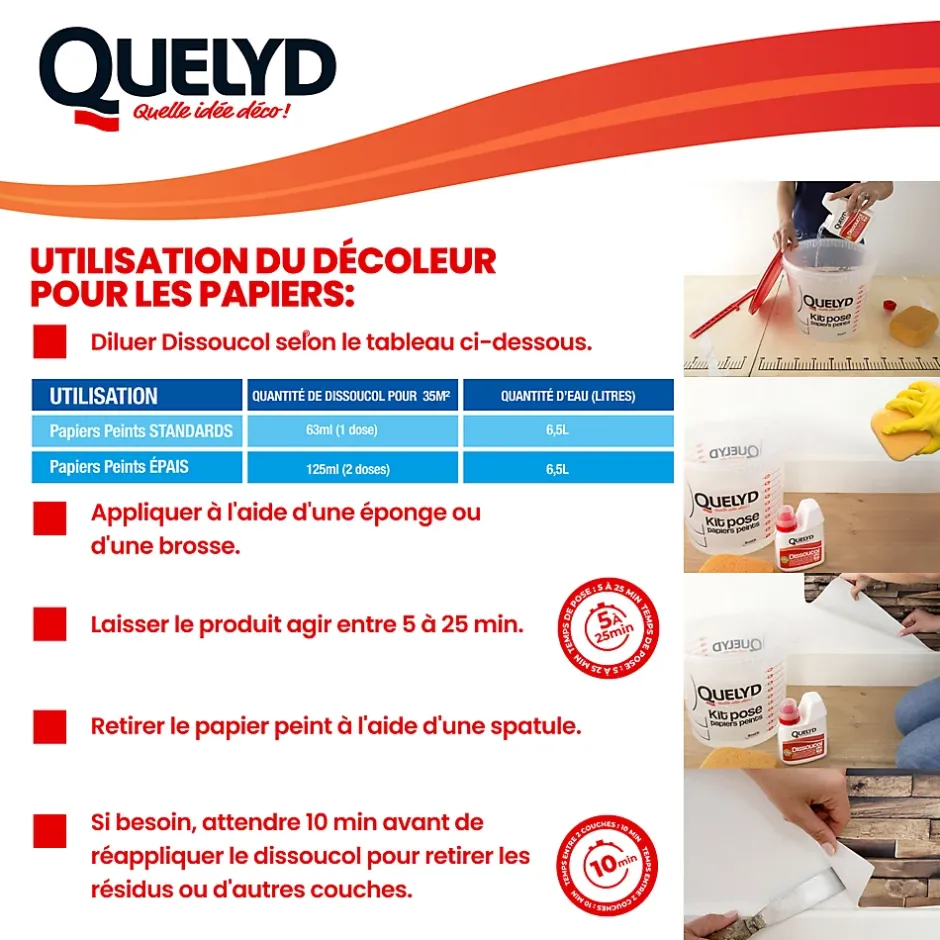 Décolleur de papier peint Dissoucol - surface de couverture 140 m² - contenance 0,25 L - 30611831^Quelyd Best