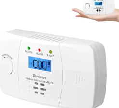 Detecteur de monoxyde de carbone avec alarme 85 dB et led rectangulaire L.12.5 x l.7.5 x H.2.8 cm - HEIMAN-Generique Outlet