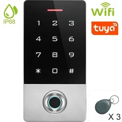 Digicode avec lecteur d'empreintes connecté wifi et lecteur RFID-Automatisme Passion Sale