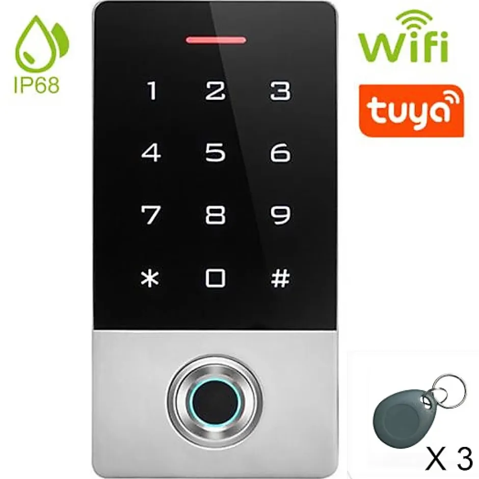 Digicode avec lecteur d'empreintes connecté wifi et lecteur RFID-Automatisme Passion Sale