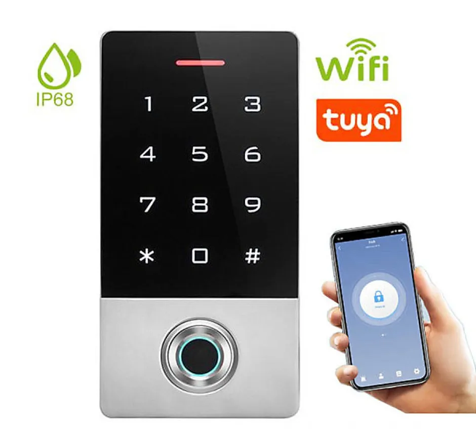 Digicode avec lecteur d'empreintes connecté wifi et lecteur RFID-Automatisme Passion Sale