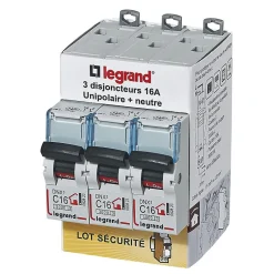 Disjoncteur DNX3 unipolaire + neutre 16A vendu par 3 pièces-Legrand Hot