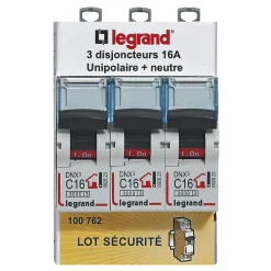 Disjoncteur DNX3 unipolaire + neutre 16A vendu par 3 pièces-Legrand Hot