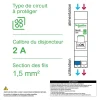 Disjoncteur embrochable courbe C phase + neutre 2A Resi9 XE^Schneider Electric New