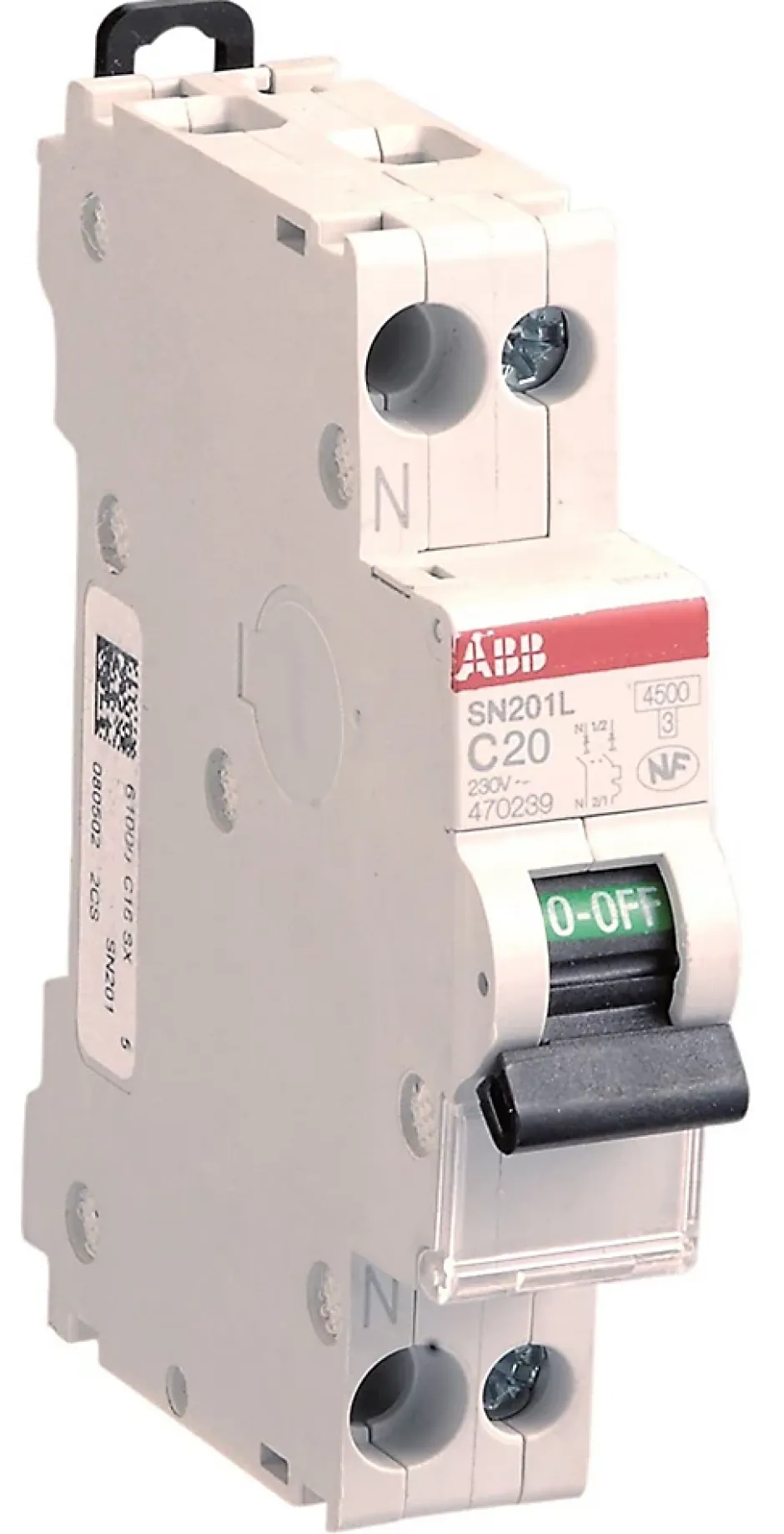 Disjoncteur modulaire Phase + Neutre 20A 3KA à vis-ABB