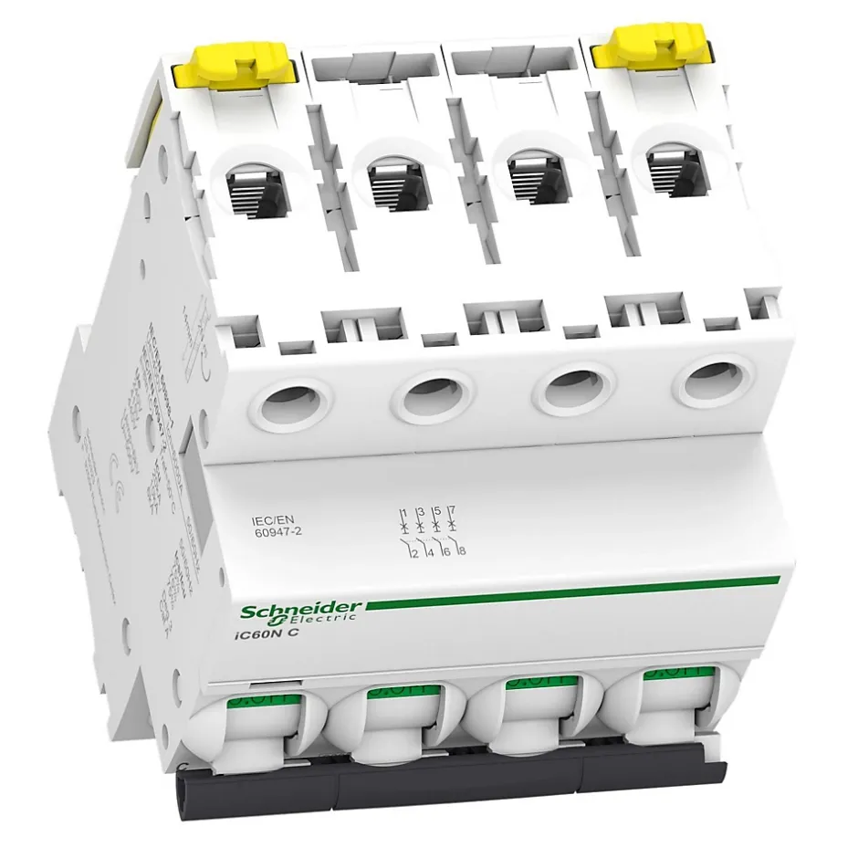Disjoncteur modulaire tétrapolaire Schneider Acti9 iC60N 20A courbe C-Schneider Electric Sale