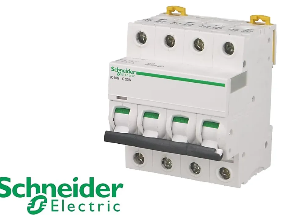 Disjoncteur modulaire tétrapolaire Schneider Acti9 iC60N 16A courbe C^Schneider Electric Clearance