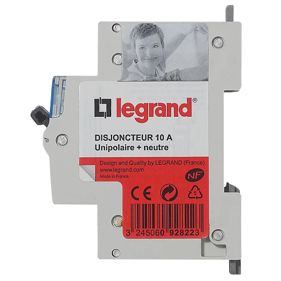 Disjoncteur Phase + neutre 10A-Legrand Best