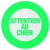 Disque de signalisation Attention au chien, polystyrène rigide adhésif, diamètre 180mm -^Thirard Clearance