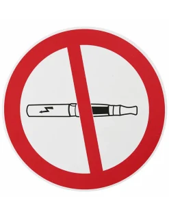 Disque de signalisation Cigarette électronique, polystyrène rigide adhésif, diamètre 180mm -^Thirard New