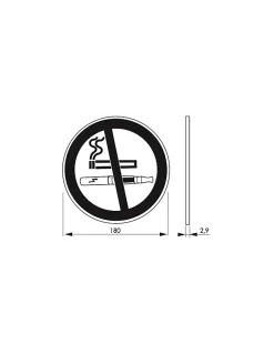 Disque de signalisation Interdiction de fumer, polystyrène rigide adhésif, diamètre 180mm -^Thirard Online