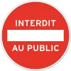Disque de signalisation "Interdit au public" Ø28^Chapuis Clearance