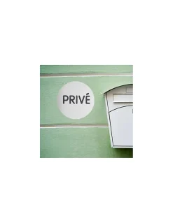Disque de signalisation Privé, aluminium adhésif, diamètre 80mm --Thirard Outlet