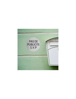 Disque de signalisation Pas de publicité, alunimium adhésif, diamètre 80mm -^Thirard Sale