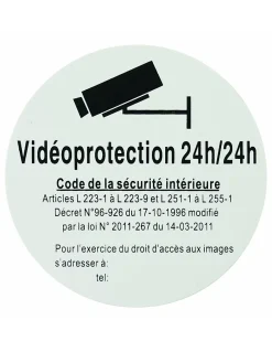 Disque de signalisation Vidéoprojection 24/24, polystyrène rigide adhésif, diamètre 80mm --Thirard Best