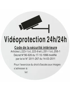 Disque de signalisation Vidéoprojection 24/24, polystyrène rigide adhésif, diamètre 180mm -^Thirard Outlet