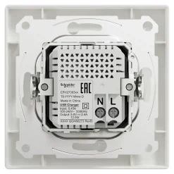 Double chargeur usb A + C complet Asfora blanc^Schneider Electric Sale