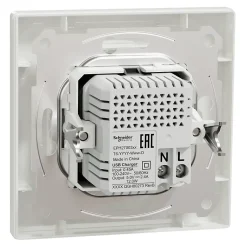 Double chargeur usb A + C complet Asfora blanc^Schneider Electric Sale