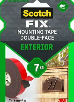 Double face extérieur 3M 19 mm x 5 m noir, 7 kg-Scotch Online