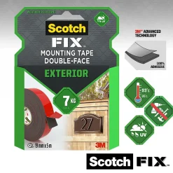 Double face extérieur 3M 19 mm x 5 m noir, 7 kg-Scotch Online
