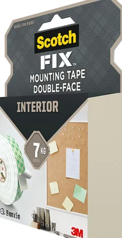 Double face intérieur 3M 19 mm x 5 m blanc, 7 kg^Scotch New