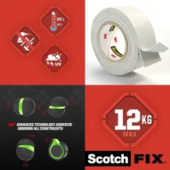 Double face intérieur 3M 19 mm x 1.5 m blanc, 12 kg^Scotch