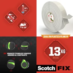 Double face intérieur Extrême 19 mm x 5 m blanc, 13 kg^Scotch New