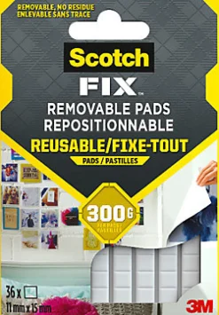 Double face repositionnable 11 x 15 mm blanc, 36 carrés 300 g-3M Discount