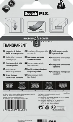Double face Extrême 76 mm x 25 mm transparent, 8 pièces 4 kg-Scotch Online