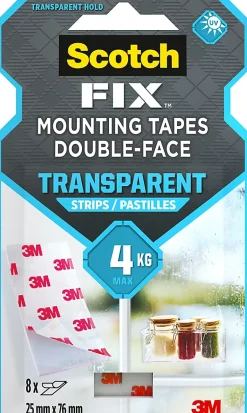 Double face Extrême 76 mm x 25 mm transparent, 8 pièces 4 kg-Scotch Online