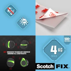 Double face Extrême 76 mm x 25 mm transparent, 8 pièces 4 kg-Scotch Online