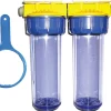 Double filtre 3/4'' BYPASS anti-calcaire avec équerre et cartouche - - FD34CBP^Polar Online